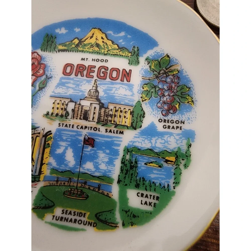 Vintage‎ Oregon Souvenirs mini plate and cup